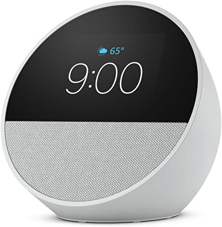Amazon Echo Spot Alarmlı Saat Akıllı Asistan Hoporlör Beyaz