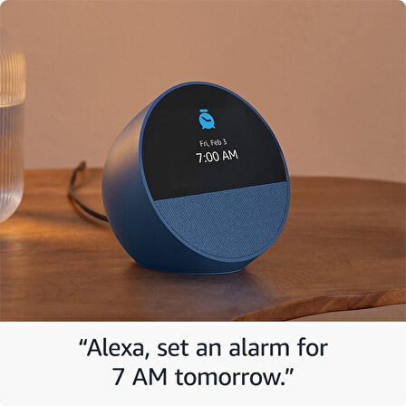 Amazon Echo Spot Alarmlı Saat Akıllı Asistan Hoporlör Beyaz