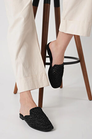 Katy Perry The Woven Kadın Siyah Hasır Terlik