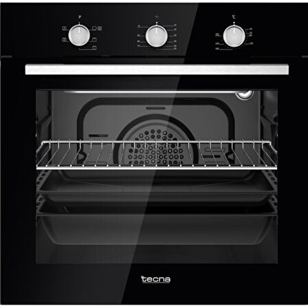 Tecna Siyah Ankastre Set (8402 60 cm Wok Gözlü Cam Ocak-8126 6 Fonksiyon Fırın-Tecna 8871 60 cm Duvar Tipi Davlumbaz)