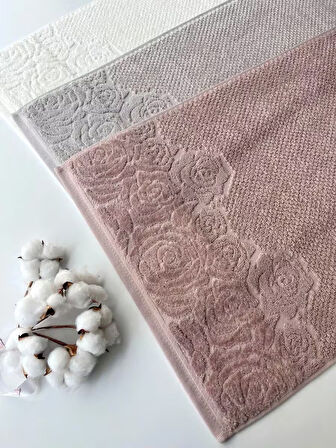 50x90 GÜL 3'LÜ HAVLU V1