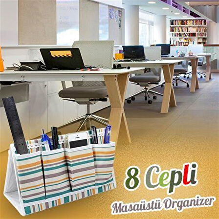 8 Cepli Çok Amaçlı Masaüstü Organizer Asorti