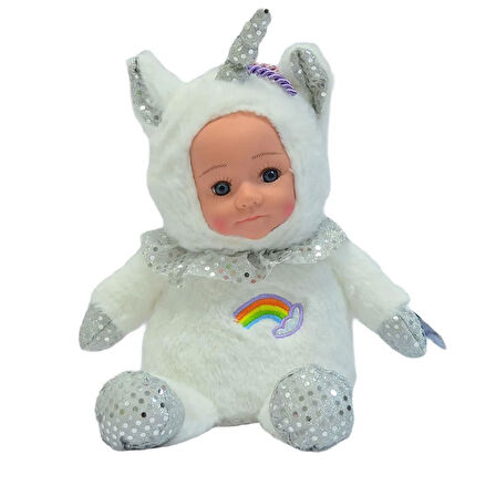 Sevimli Bebek Yüzlü Peluş Oyuncak Unicorn At 30 Cm