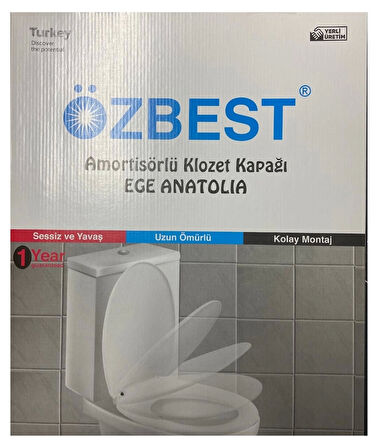 Lüks Yavaş Kapanan Amortisörlü Klozet Kapağı Ses Önleyicili, Kolay Montaj Her modele uyumlu