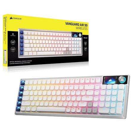 Corsair VANGUARD AIR 99 WIRELESS Beyaz OPX Low Profile Switch 8K Hz RGB Kablosuz İngilizce Mekanik Gaming Klavye (CH-91H901B-UK)