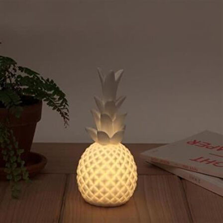 BUFFER® Ananas Şeklinde Desenli Büyük Boy Pilli Masa ve Gece Lambası