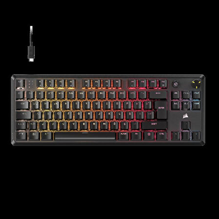 Corsair K70 CORE TKL RGB MLX Red V2 Switch Mekanik Türkçe Siyah Kablolu Gaming Klavye