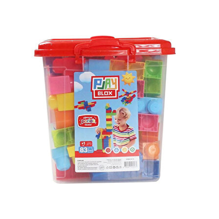Play Blox Yapı Oyuncakları 83 Parça Kovalı Parlak Renkler Mega Blok Seti 3073