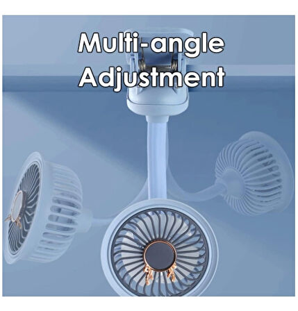 Taşınabilir Mini Klips Bebek Arabası Fanı, Fan Elektrikli Soğutma Hava Sirkülatöründe 360 Derece Dönebilen Klips