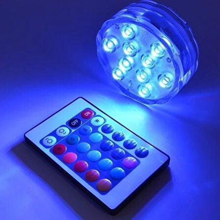 Su Geçirmez Kumandalı Renk Değiştiren Rgb Su Altı Led Lamba Spot
