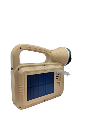 Güneş Enerjili Şömineli Çok Fonksiyonlu Çift Işık Kaynağı Usb Şarjlı Solar El Feneri
