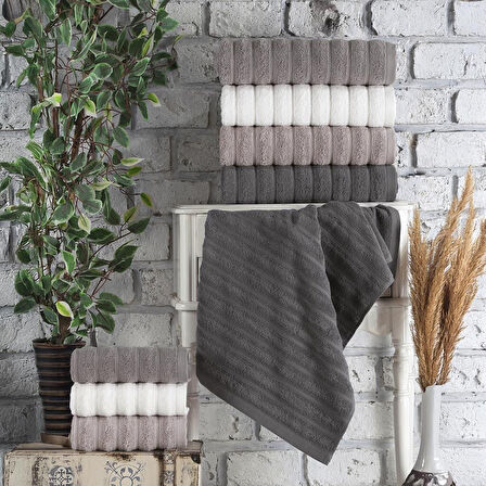 Sinerjim Jakarlı 4lü 70x145 Banyo Havlusu Monna V1