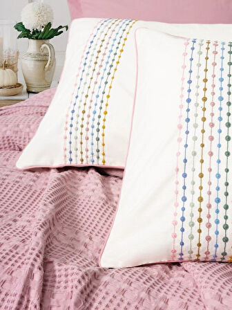 Cotton Box Aura Çift Kişilik Pike Takımı Pebble Pembe