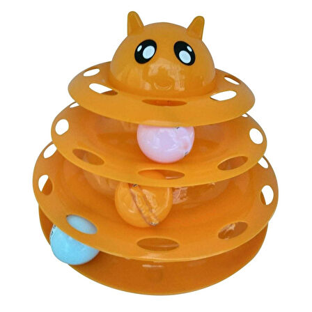 Kedi Başlıklı 3 Katlı Kedi Oyuncağı