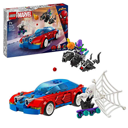 Super Heroes Örümcek Adam Yarış Arabası ve Venom Green Goblin 76279