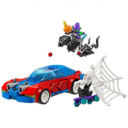 Super Heroes Örümcek Adam Yarış Arabası ve Venom Green Goblin 76279