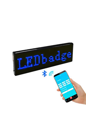 Matrix Kayan Led Yaka Rozeti Mobil Kontrollü Dijital Etiket 9×3cm