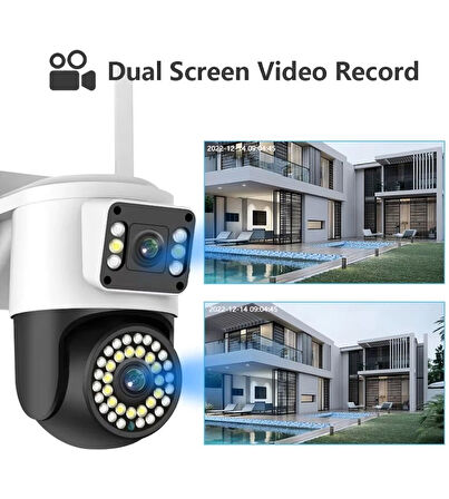 32 Gb Hafıza Kartlı 4mp Yoosee Çift Lens Ip Kamera - Wıfı Otomatik İzleme, Su Geçirmez Kablosuz Güvenlik Ev Kamerası, Renkli Gece Görüş