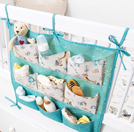 Baby 9 Cepli Bağlamalı Beşik Kenarı Düzenleyici (yeşil)