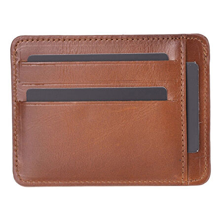 Hakiki Deri, El Yapımı Kartlık BLWL20 RST2 Gölgeli Taba