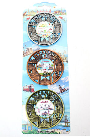 İstanbul Temalı Metal Magnet 3'lü Set Alk2891