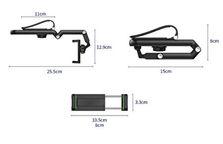 1080° Dönebilen Çok Fonksiyonlu Telefon Tutucu CM-103