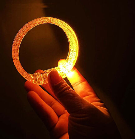 Turuncu Led Işıklı Baskı Yapılabilen Pilli Bileklik Bilezik 1,5 cm Genişlik