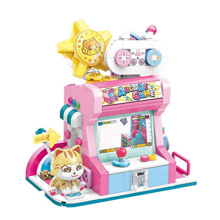 KP28019 Keeppley Orange Cat Game Room Blok Seti -Vagon life