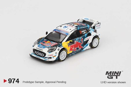 Mini GT Ford Puma Rally1 M-Sport WRT 2024 Monte Carlo #13 1:64 Diecast Model Araba MGT00974