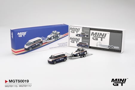 Mini GT 1:64 Porsche 911 Dakar #718 Volkswagen ID. Buzz Roughroads Römorklu Set MGTS0019