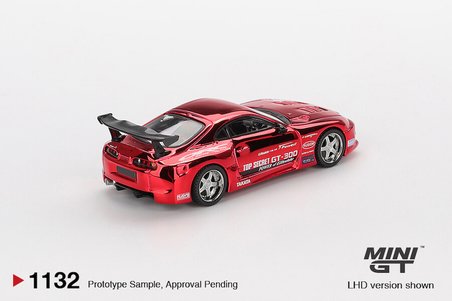 Mini GT 1:64 Toyota Supra A80 Top Secret GT-300 Red Chrome Model Araba MGT01132