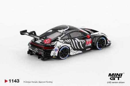 Mini GT 1/64 Porsche 911 GT3 R AO Racing Skeleton 2025 IMSA Petit Le Mans #77 MGT01143