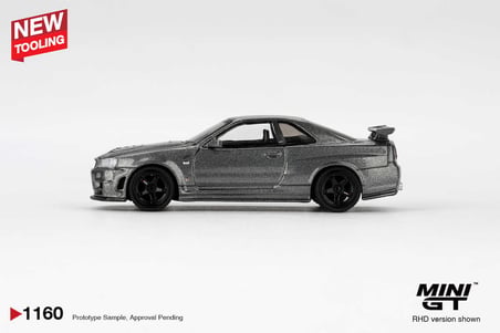 Mini GT 1/64 Nissan Skyline GT-R R34 NISMO BNR34 CRS Dark Metal Gray MGT01160