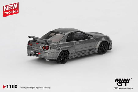 Mini GT 1/64 Nissan Skyline GT-R R34 NISMO BNR34 CRS Dark Metal Gray MGT01160