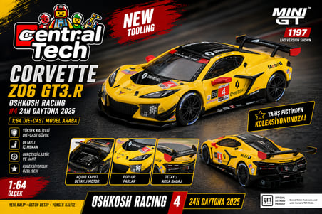 Mini GT 1:64 Chevrolet Corvette Z06 GT3.R #4 2025 Daytona 24H MGT01197 Model Araba