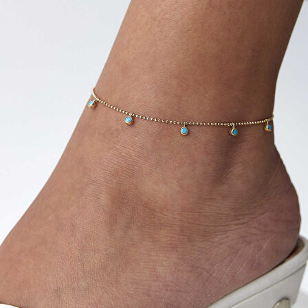 Turkuaz Taşlı Halhal