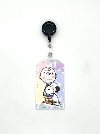 Snoopy 4 Temalı Dikey Kart Kabı Kart Koruyucu 
