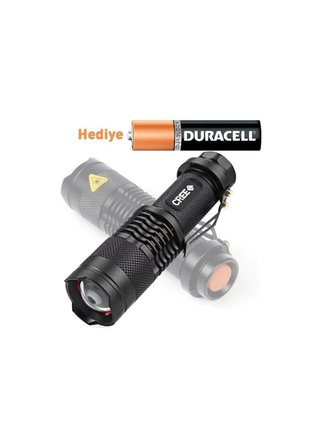 Cree 2000 Lümen Ultra Güçlü Su Geçirmez Alüminyum Zoom Özellikli El Feneri