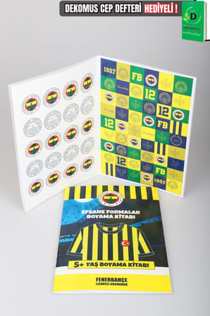 x Dekomus Lisanslı Fenerbahçe Efsane Formalar +5 Yaş Boyama Kitabı