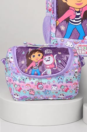 x Dekomus Lisanslı Gabby’s Dollhouse Meow Magic Collection Anaokul Çantası,Termoslu Beslenme Çantası ve Kalem Çantası Seti