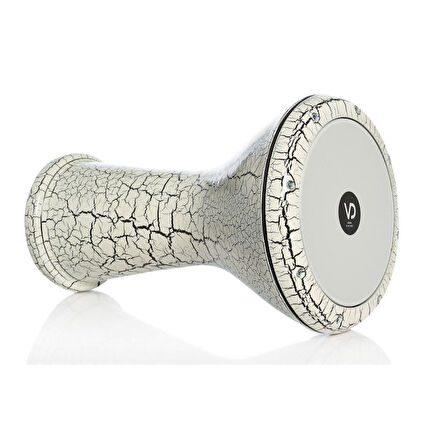 VD 3044 Döküm Beyaz Çatlak Boyalı Darbuka (Taşıma Çantası Hediyeli)