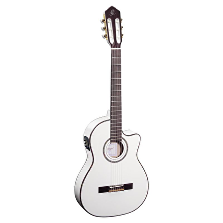 Ortega RCE145WH Thinline Elektro Klasik Gitar (Beyaz)