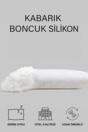 | 4 ADET BONCUK SİLİKON YASTIK | 900 GRAM | ANTİALERJİK | 50X70 CM | OTEL KALİTESİ