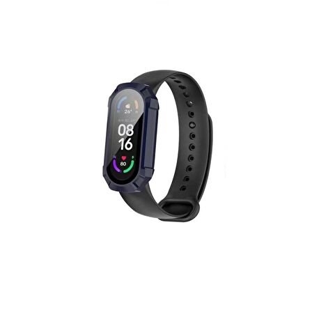 Xiaomi Mi Band 7 Uyumlu Ekran Ve Kasa Koruyucu Silikon Kılıf 360 Tam Koruma