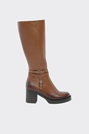 Hakiki Deri Fermarlı Kadın Çizme