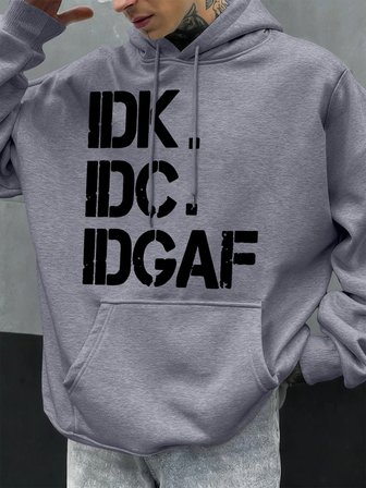 Umurumda Değil Komik Baskılı Kapüşonlu Üstler Erkek Günlük Giyim Moda Y2K Hoody Sonbahar Pola