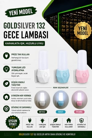 Gece Lambası Prize Takılan Gece Işığı Enerji Tasarruflu LED Gece Lambası