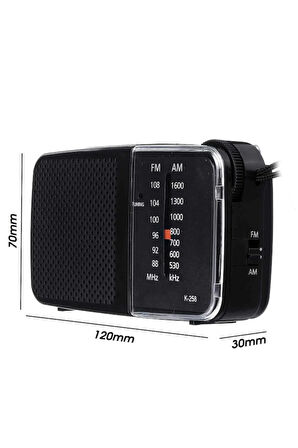 Cep Tipi Taşınabilir Am / Fm Radyo Knstar K-258 Yeni Seri Radyo