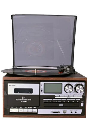 KN-110 Vintage Plak CD Kaset USB Bluetooth TF AUX Özelikli Pikap