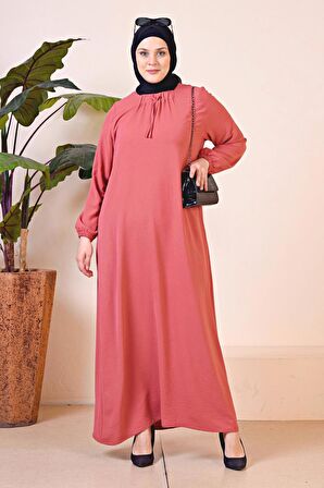 Kadın Buyuk Beden Viskon Uzun Anne Elbise